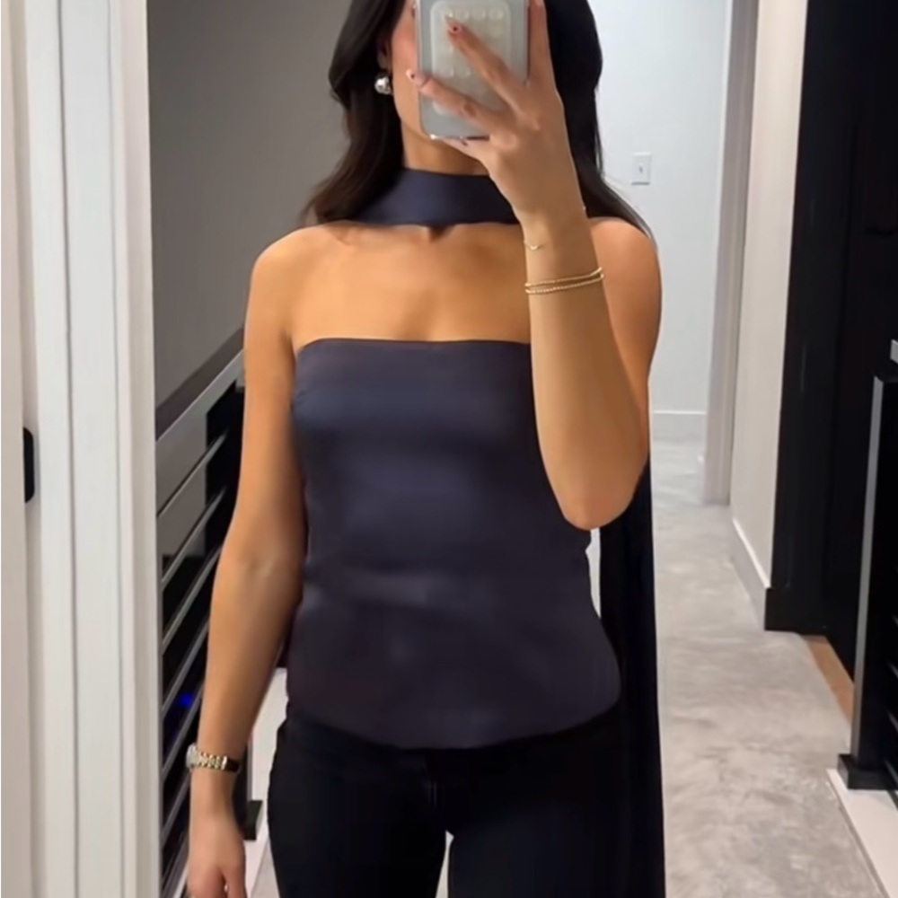 SATIN FOULARD TOP